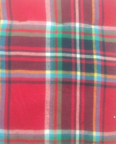 Red Cotton Twill Check Fabric