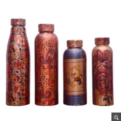 Printed Pure Copper Water Bottle