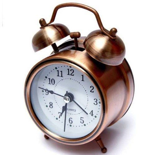 Yellow Round Twin Bell Alarm Table Clock