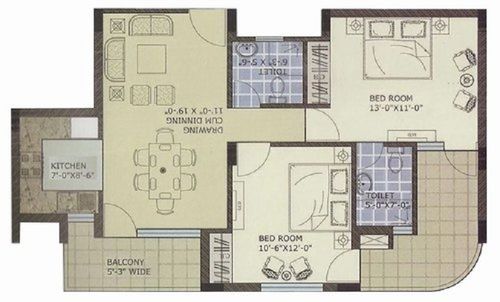 2Bhk 3D Floor Plan Services