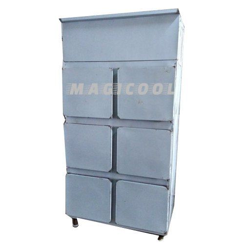 White Base Wheeled Electric Powered Six Door Vertical Deep Freezer