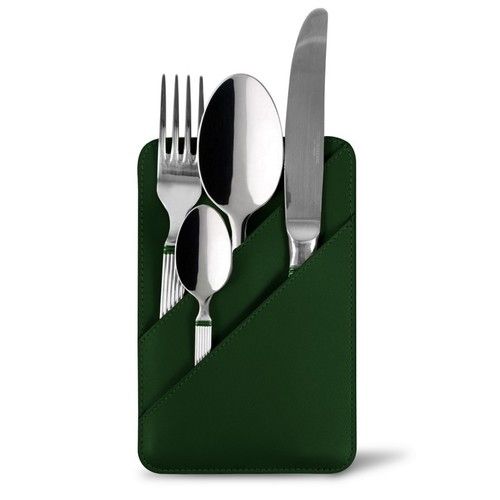 Dining Table Decor Genuine Leather Cutlery Holder