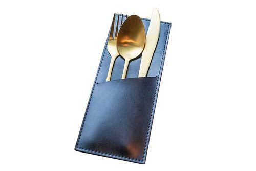 Dining Table Decor Genuine Leather Cutlery Holder