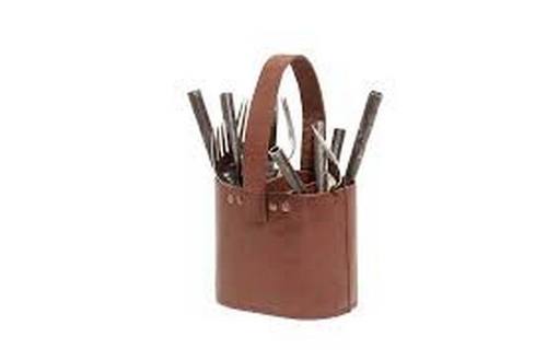 Dining Table Decor Genuine Leather Cutlery Holder