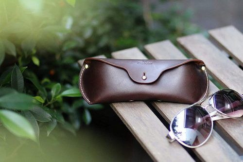 Sunglasses Case - Genuine Leather, Standard Rectangular Size | Eco Friendly, Durable, Custom Design with Embossed Customer Logo