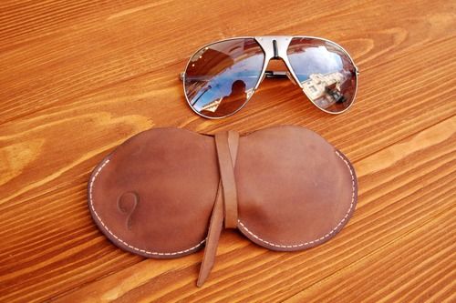 Different Colors Available Genuine Leather Soft Stylish Sunglasses Eyeglasses Spectacle Case