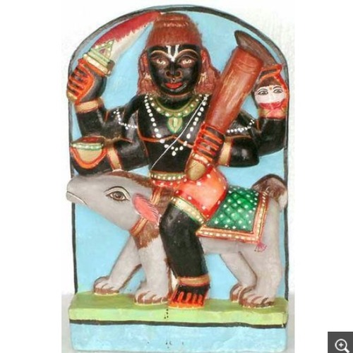 Kal Bharav Marble Statue - 1 Foot Tall, Multicolour Glossy Finish | Durable, Easy to Clean, Eco-Friendly