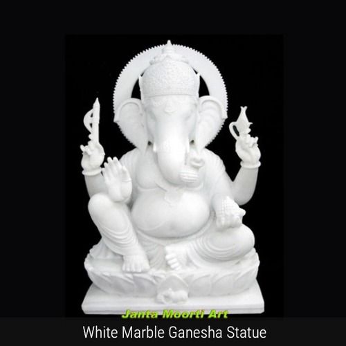 Pure White Ganesha Statue