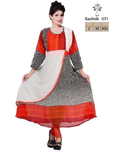 Various Colors Are Available Womens Smooth Texture Fabric Designer Kurtis 