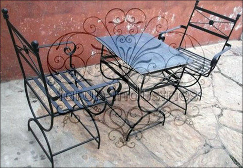 2 Seater Wrought Iron Dining Table Chair