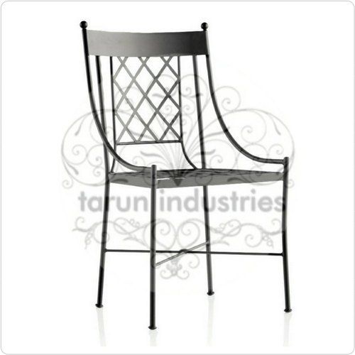 Powder Coated Black Wrought Iron Chair