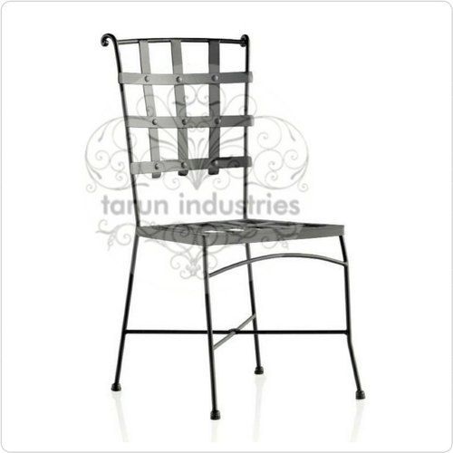 Grey Powder Coated Wrought Iron Chair