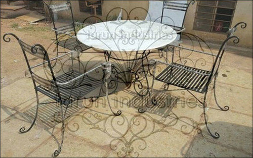 Wrought Iron Dining Table Chair Set
