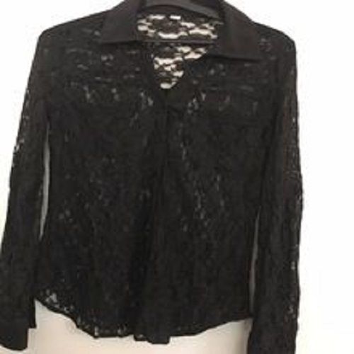 Indian Ladies Black Polyester Lace Blouse