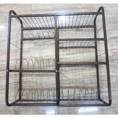 Red Stainless Steel Wall Mounted Dish Rack