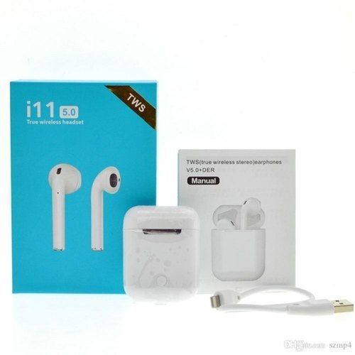 White Wireless Bluetooth Earbuds Earphone Battery Backup: 4 (Playtime) Hours