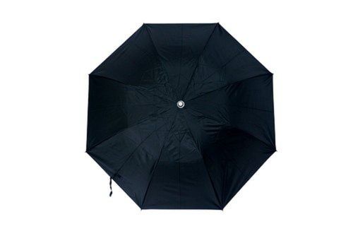 Black Silver Two Fold Polyester Umbrella