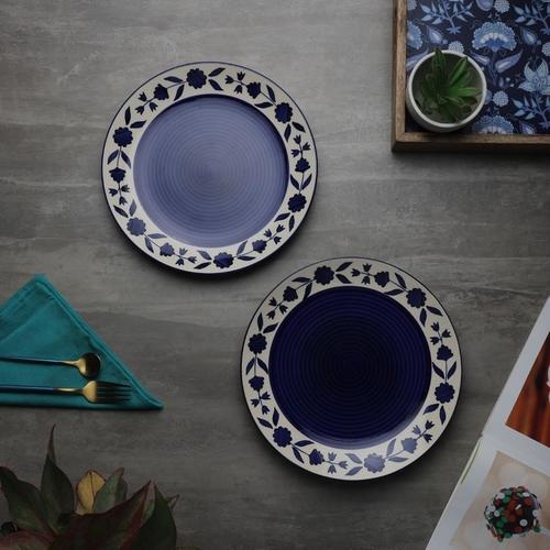 Crok Chok Blue Floral Handcrafted Plates