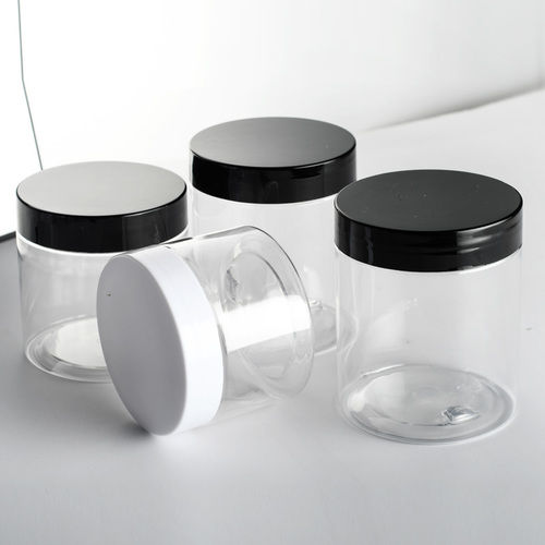 Clear Empty Food Material Pet Plastic Jar With Screw Top Lids