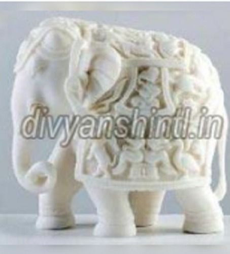 Sculpture White Marble Elephant Statue