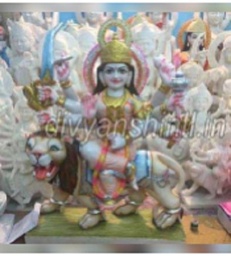 Easy To Clean White Marble Mataji Statue