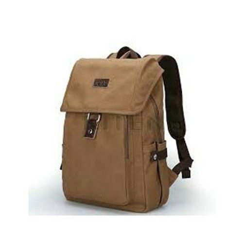 Brown Adjustable Strap College Leather Backpack