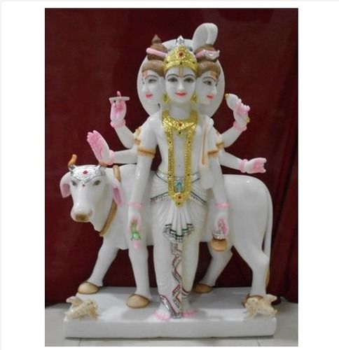 Polished Marble Dattatreya Statue