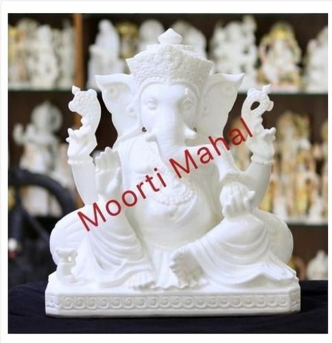 Durable White Marble Ganesh Statue