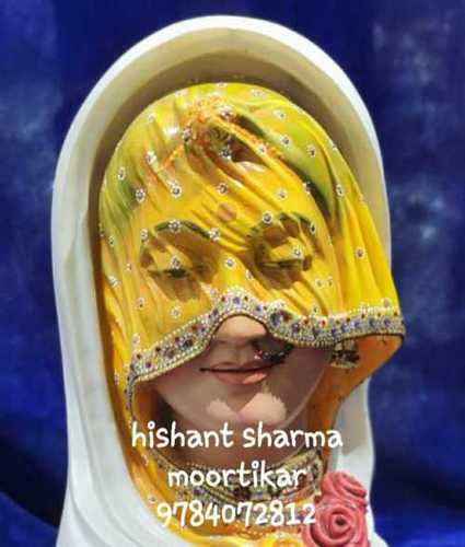 White Marble Sculpture Bani Thani Statue Height: 15 Inch (In)