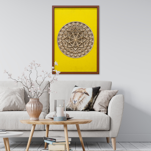 3D Wooden Mandala Art Decor - Color: Multicolor