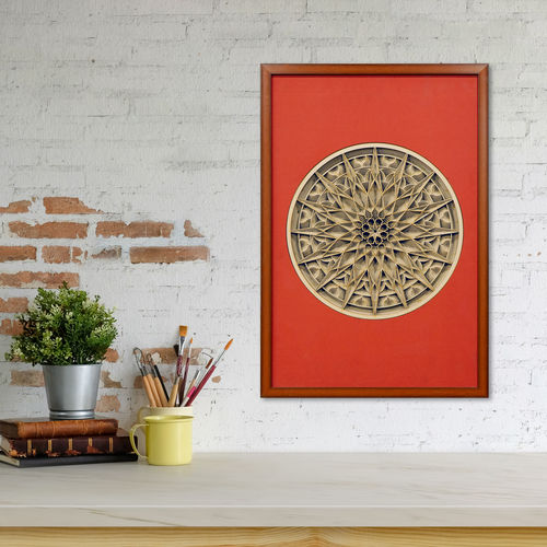 3D Wooden Mandala Wall Art - Color: Multicolor