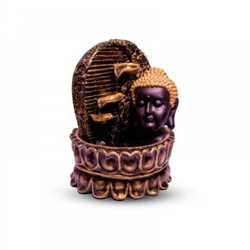 Lord Buddha Face Diya Fountain - Metallic Color