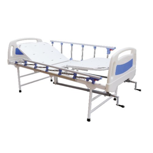 Manual Fowler Bed - Color: White And Blue