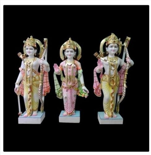 Easy To Clean Marble Painted Ram Darbar Statue