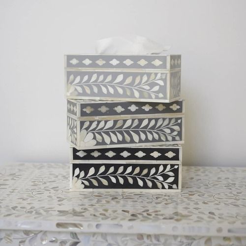 Bone Inlay Tissue Box