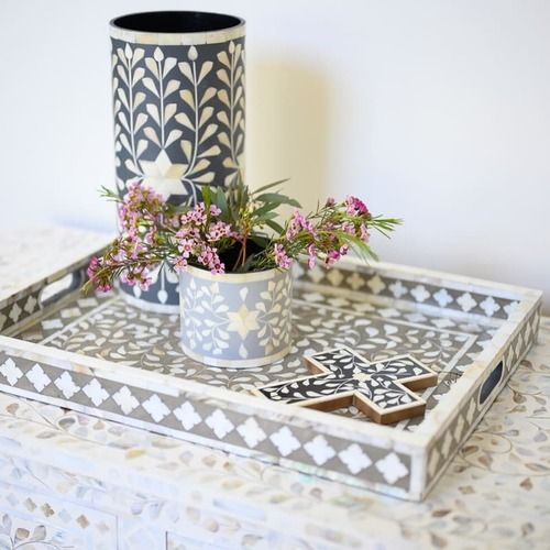 Fine Bone Inlay Trays And Planters