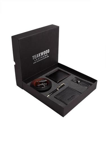 Teakwood Genuine Leather Combo Gift Set