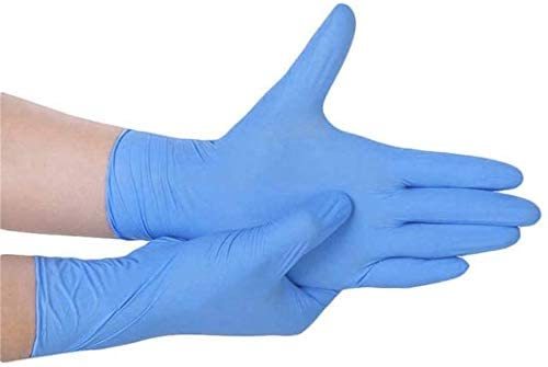 Quealent 100 PCS Protective Gloves Rubber Comfortable Disposable Mechanic Nitrile Gloves Exam Gloves,Blue 