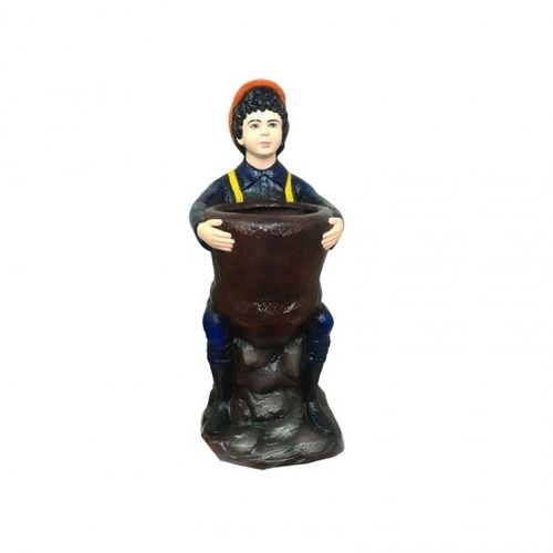 Attractive Boy Statue Dustbin - Color: Blue