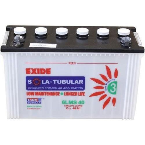 Exide 40Ah Solar Street Light Tubular Battery Battery Capacity: 30 A   50Ah