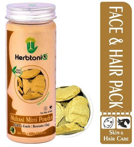 Herbtoniq 100% Natural Multani Mitti Powder (Fullera  S Earth/Calcium Bentonite Clay) For Face Pack And Hair Pack (150 G)