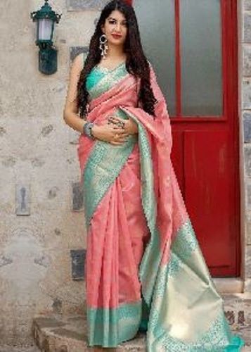 Various Colors  Are Available Pink Art Banarasi Silk Saree