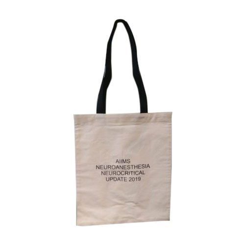 White Printed Cotton Shopping Bag