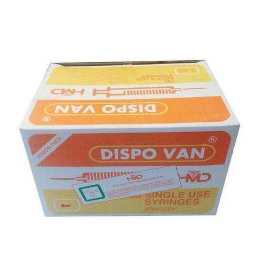 Stainless Steel Dispo Van Syringes With Needle 3Ml (Box Of 100)