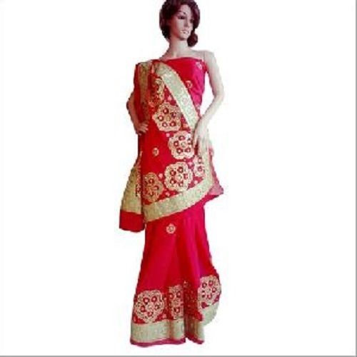 Various Colors  Are Available Embroidered Gota Patti Saree