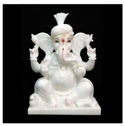 Easy To Clean Ganesha With Turban Marble Statue