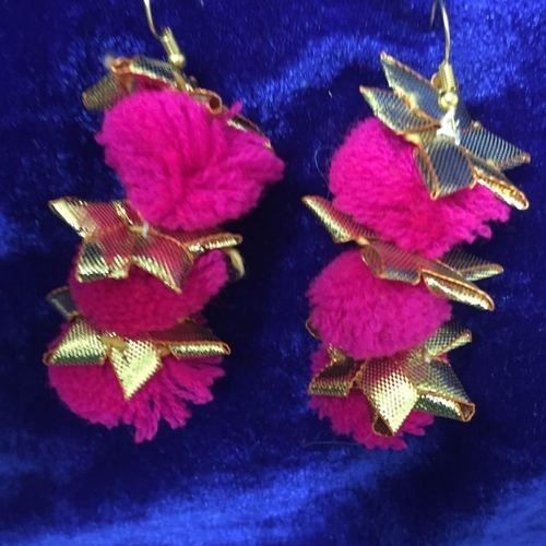 Gold Pom Pom Earrings Gender: Women'S