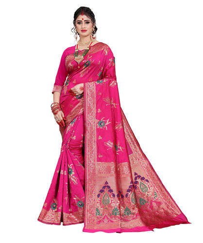 Your store. Trendy Grey Banarasi Silk Jacquard Saree