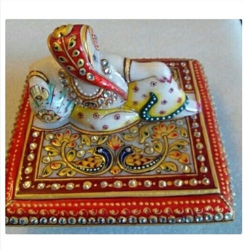 Stone Beaded Marble Ganesha Statue