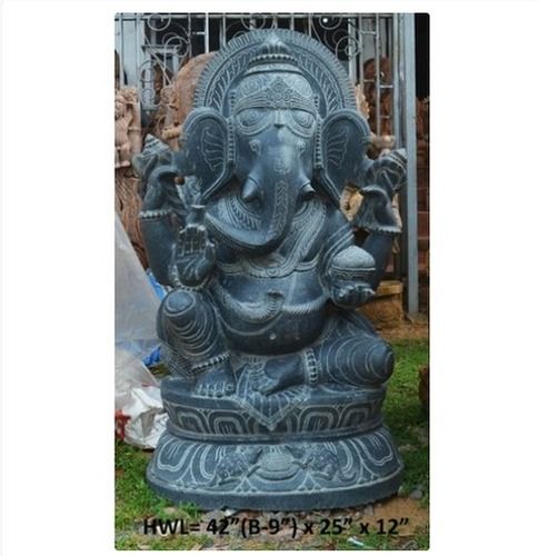 Eco-Friendly Blackstone Ganesha Decorative Statue